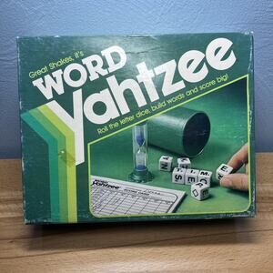 Vintage E.S. Lowe WORD Yahtzee Dice Game 1982 Bogglesh *Missing Hour Glass Timer